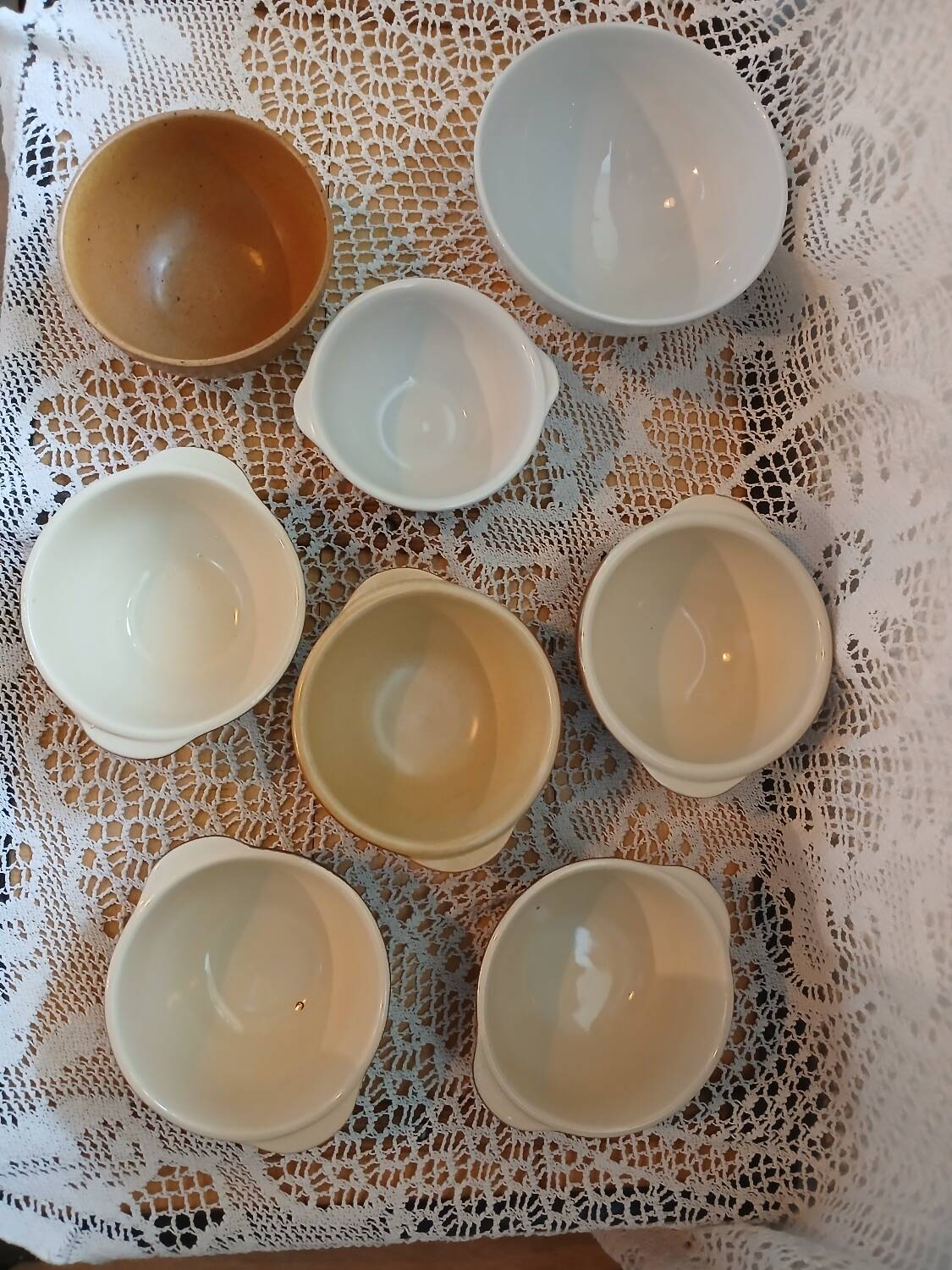 8 mismatched antique bowls