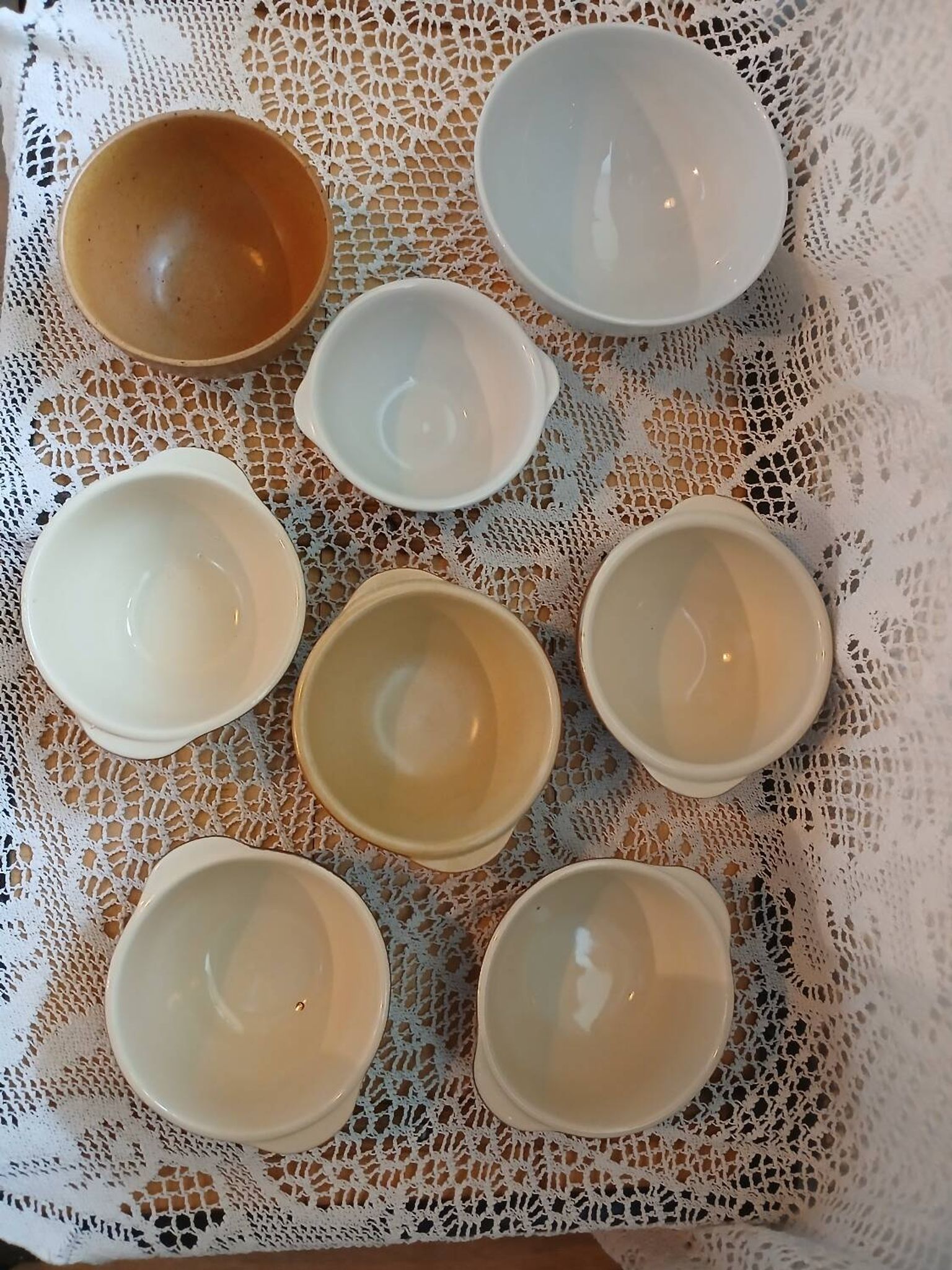 8 mismatched antique bowls
