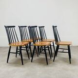 6 Fanett chairs by Ilmari Tapiovaara, Scandinavian, 1960s