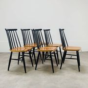 6 chaises Fanett par Ilmari Tapiovaara, scandinave, années 60