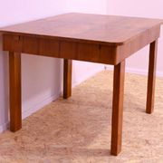 Walnut adjustable dining table, 1930s, Czechoslovakia