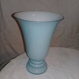 Paire de lampes opaline bleu et blanche