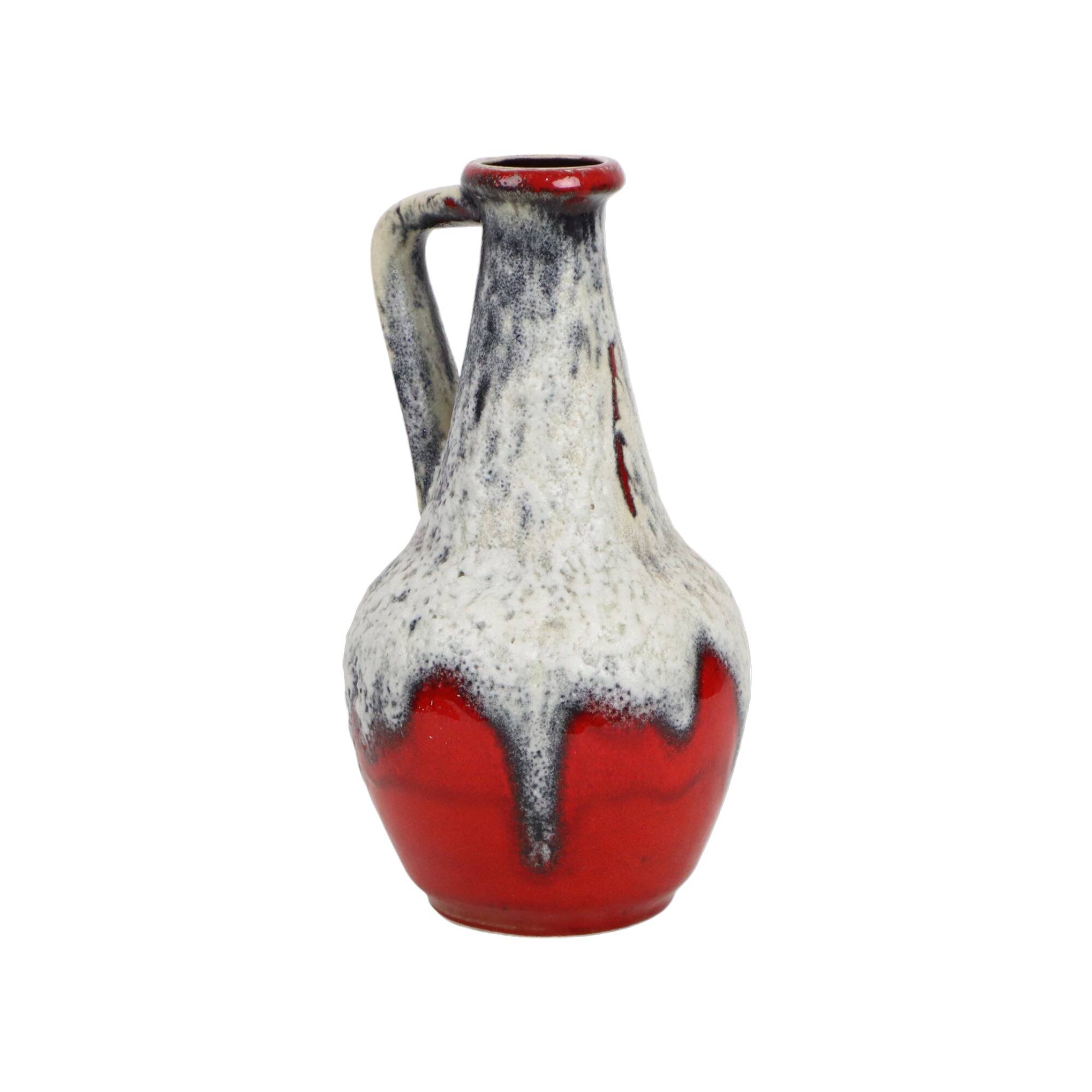 Red Fat Lava Design Vase Bay Keramik West Germany Pottery 67-30
