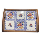 Wooden top and earthenware tiles