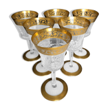 Set of 6 crystal water glasses from saint louis model thistle