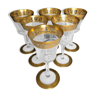 Set of 6 crystal water glasses from saint louis model thistle
