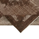 Handmade distressed oriental 1980s 195 cm x 313 cm brown carpet
