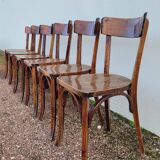 Series of 6 vintage restaurant bistro chairs - 1950s