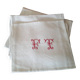 4 old monogrammed napkins
