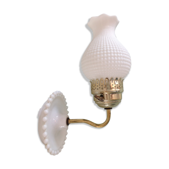 Wall lamps white ceramic and brass vintage