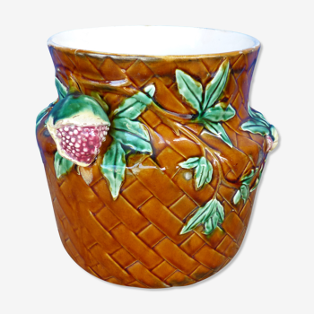 Old salins jar cover kitsch flower vase