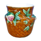 Ancien cache pot en barbotine de salins vase à fleurs kitsch