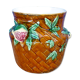 Old salins jar cover kitsch flower vase