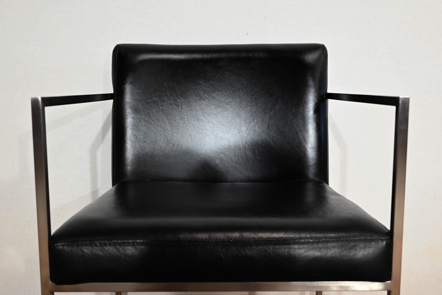 Pair of square armchairs, imitation leather – 1970