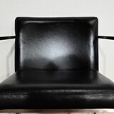 Pair of square armchairs, imitation leather – 1970