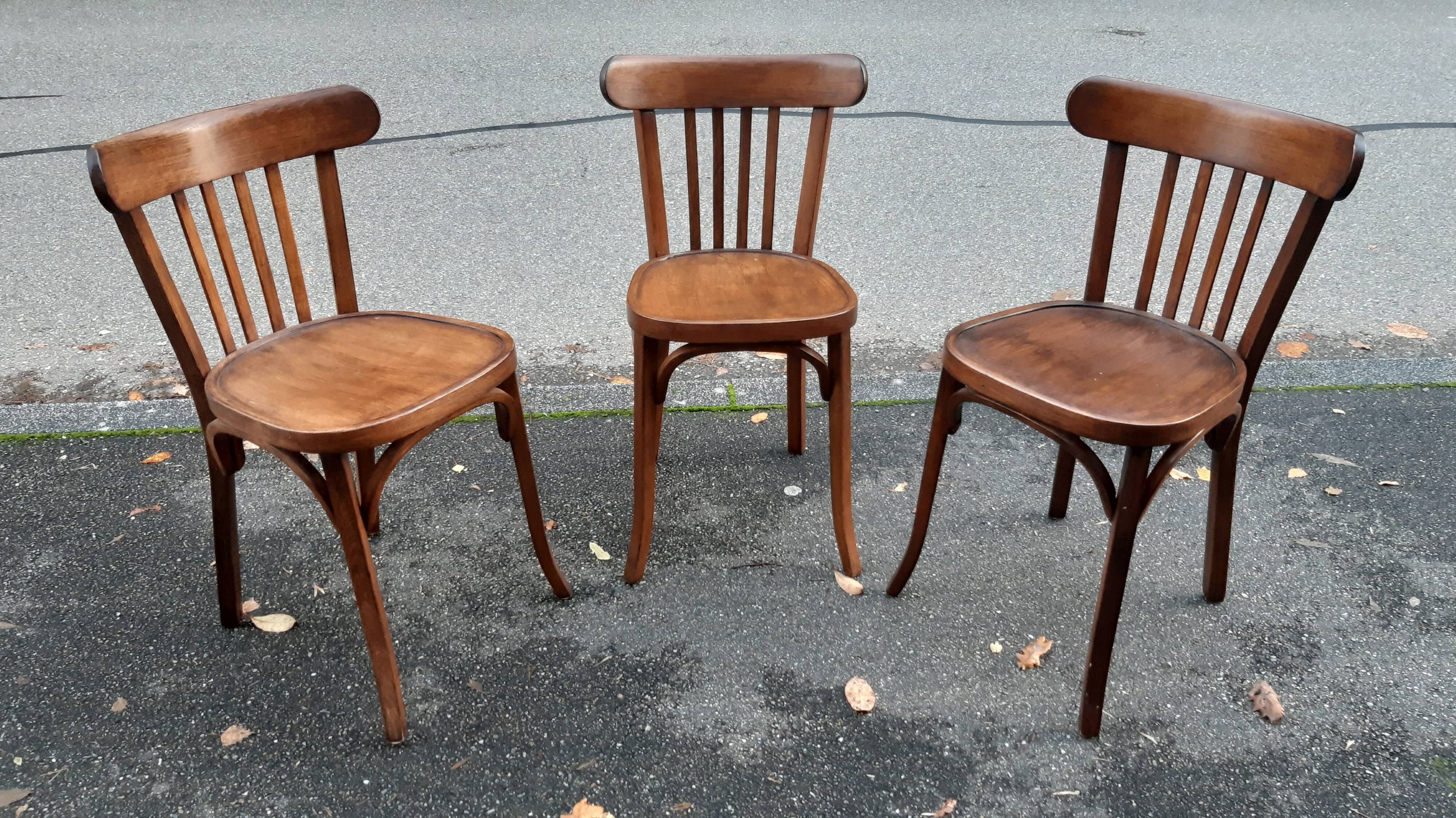 Set of 3 Baumann bistro chairs