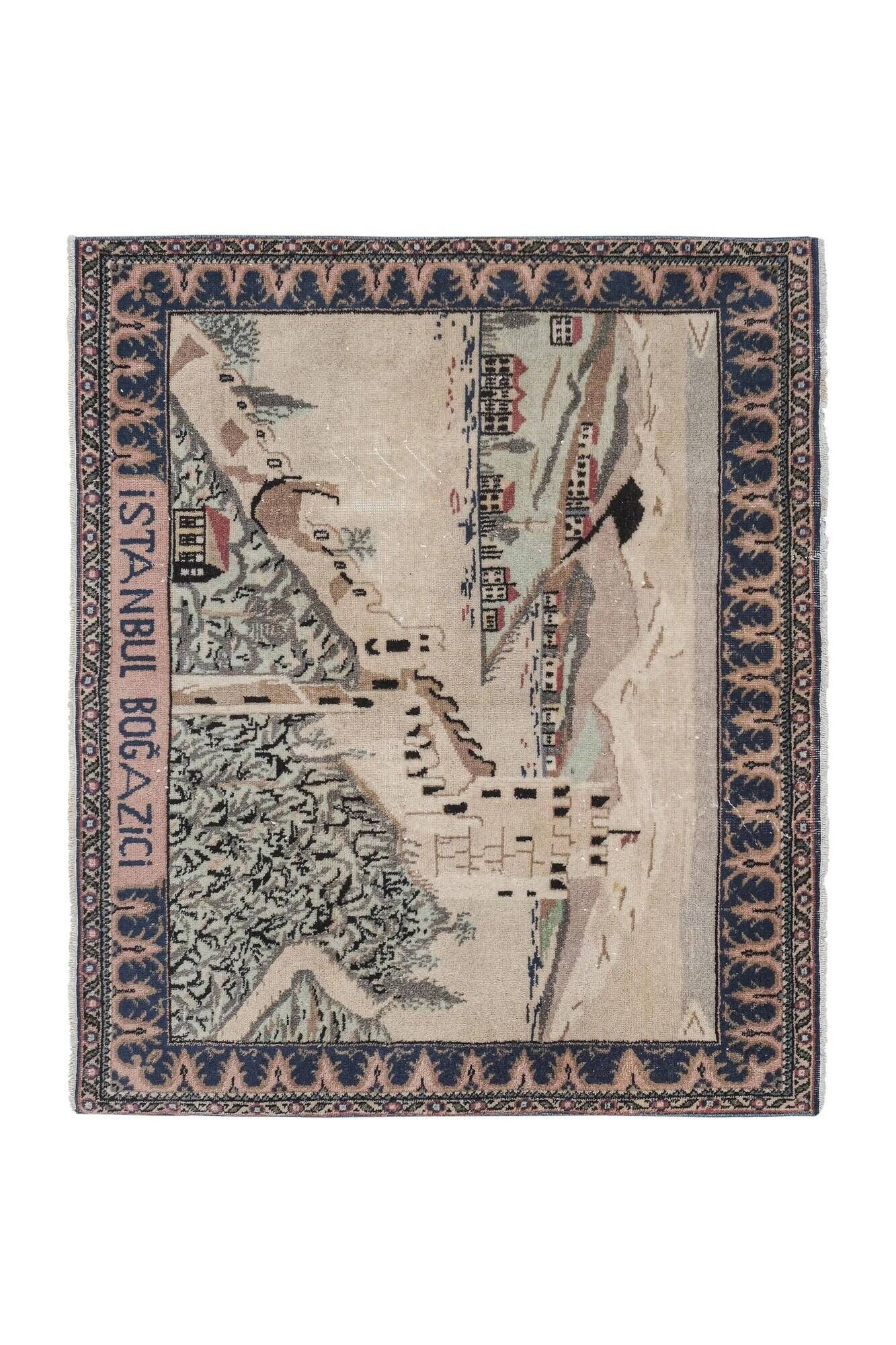 Vintage handmade Turkish rug 130x155 cm
