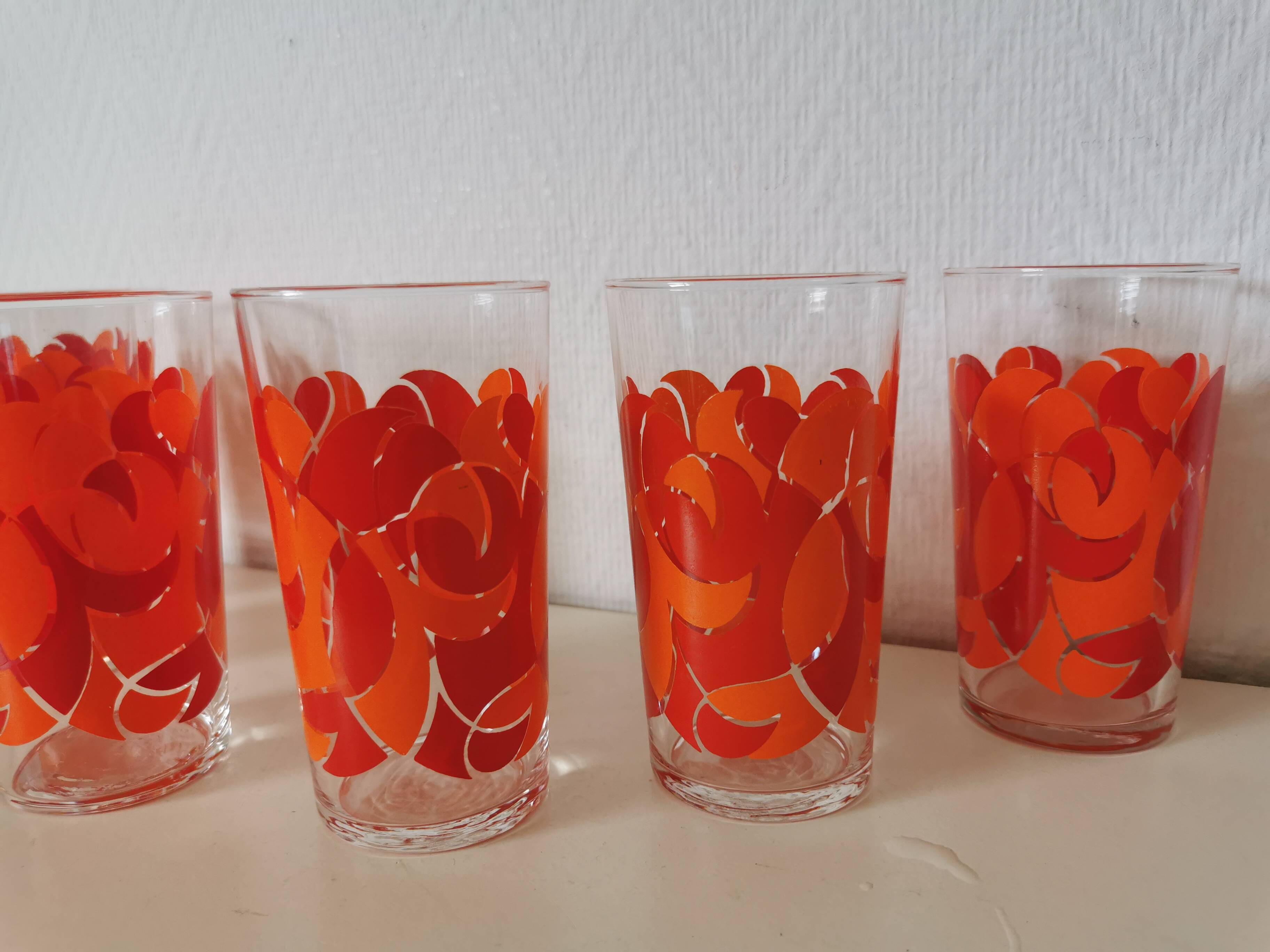 70s orange flower glasses