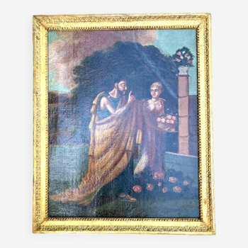 Old painting - Scene from Antiquity - gilded wood frame