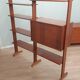 1950s teak modular wall unit with drop-front bar