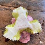 Rose-shaped earthenware candle holder