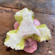 Rose-shaped earthenware candle holder
