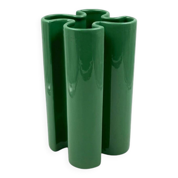 Franco Bettonica, Space age green ceramic vase, Gabbianelli Italy ca. 1970s