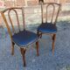 2 Restaurant chairs bent wood imitation vintage leather French bistro