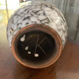 Mid-century modern vase in black ceramic and clay - Hódmezővásárhely, 1960s