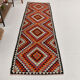 3x9 geometric kilim runner rug, 86x278cm