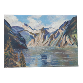 Oil on canvas "mountain lake"