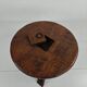 Rustic oak brutalist round coffee table France 1960s mid-20th century
