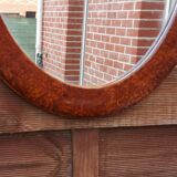 Miroir Art Déco d'époque - Cadre en Loupe d'Amboine sur Stuc circa 1925