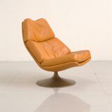 "F510" armchair in cognac leather by Geoffrey Harcourt for Artifort, 1960s