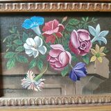 Tableau bouquet de fleurs signé J. coste