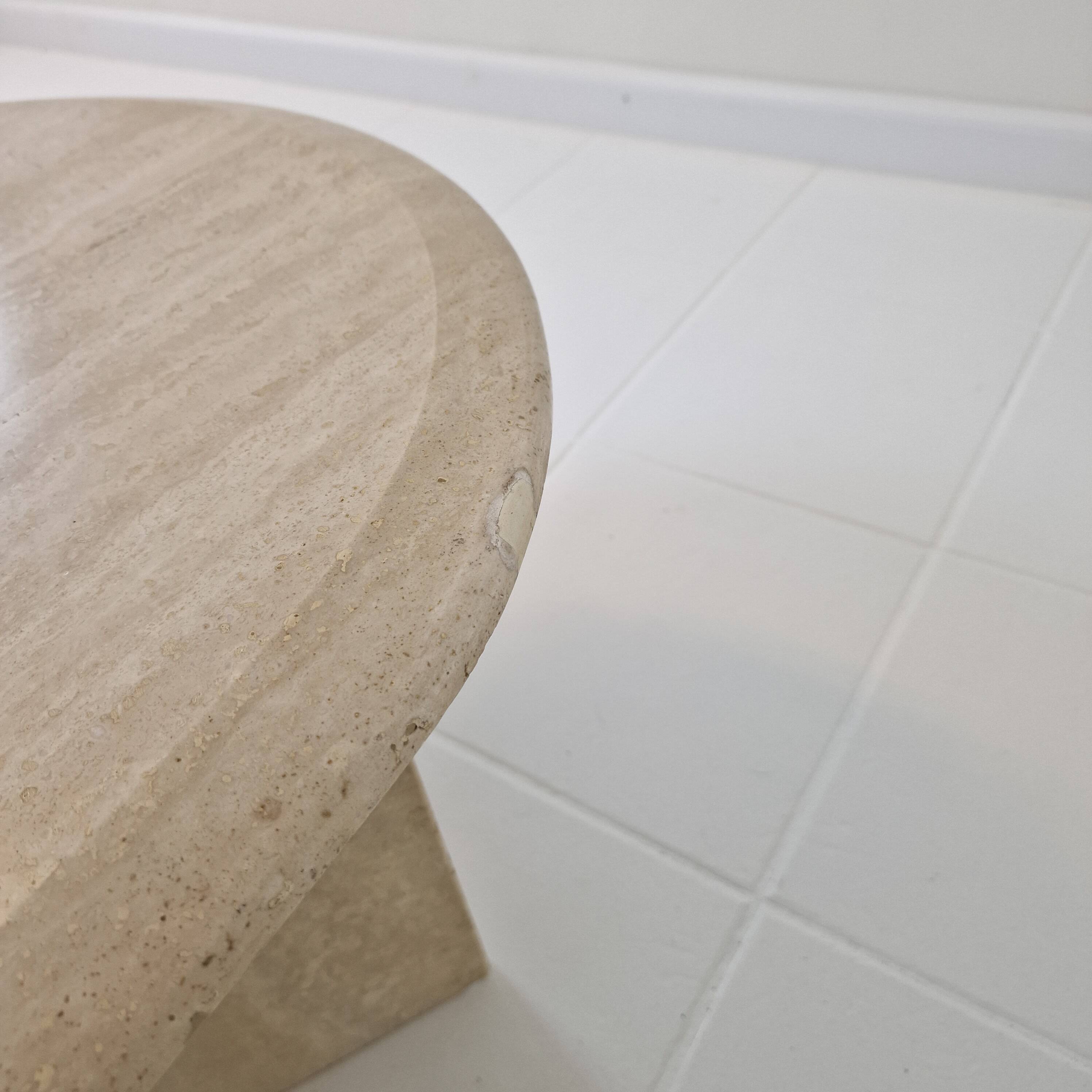 Travertine Coffee or Side Table, Italy 1980s