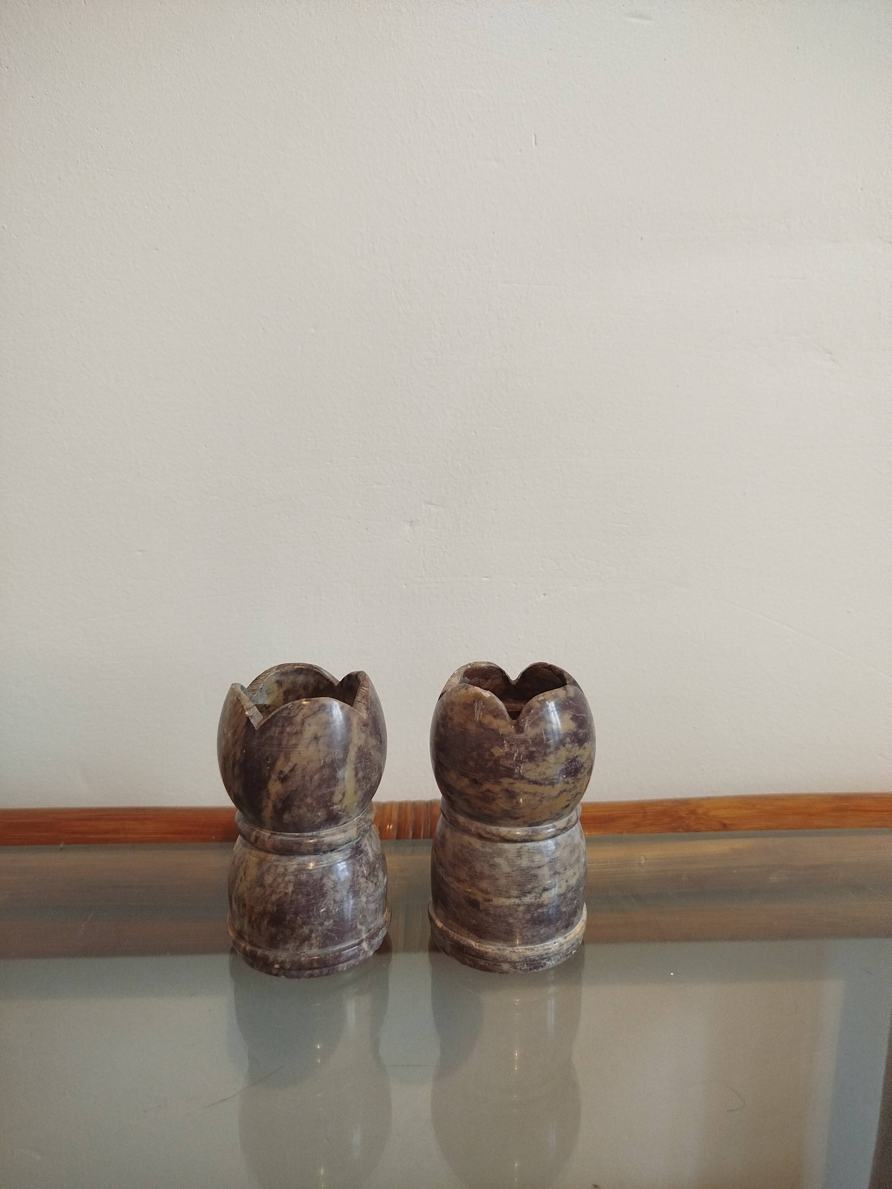 Alabaster candle holder