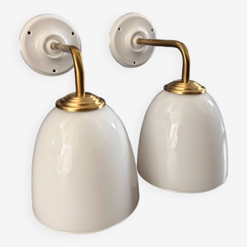 Pair of white wall lights