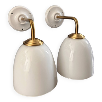 Pair of white wall lights