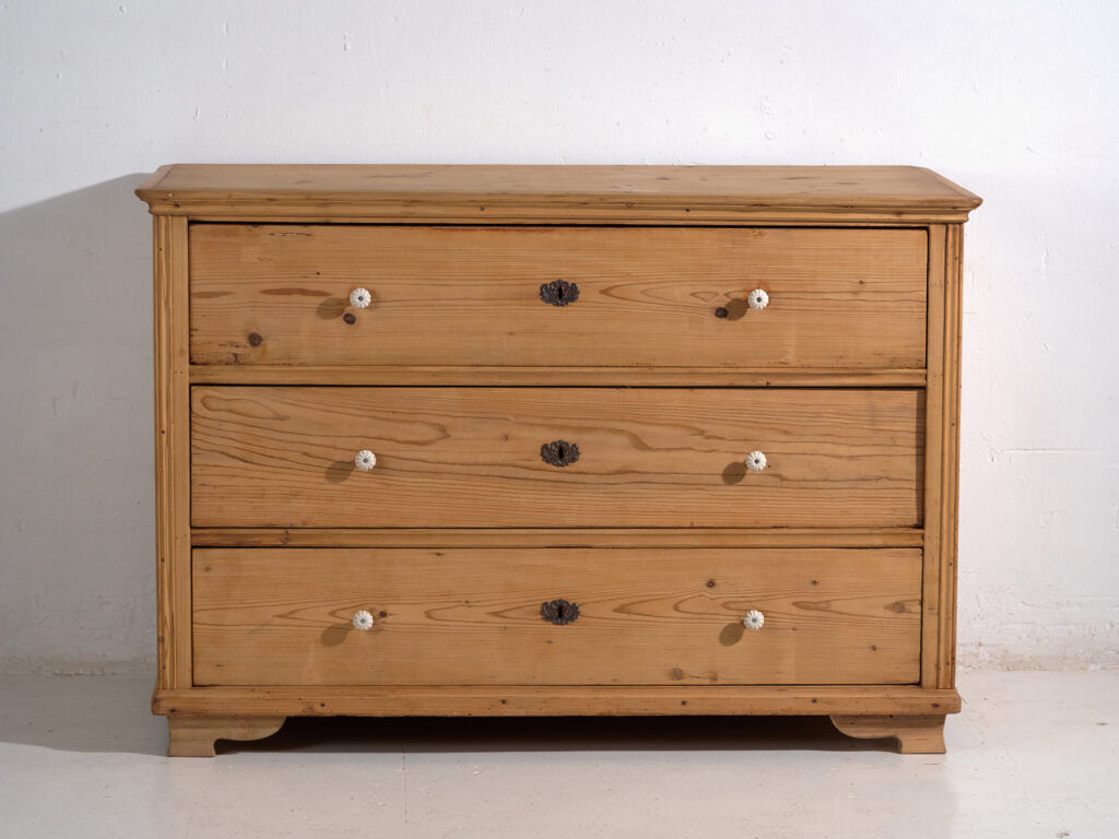Antique solid pine chest of drawers – European rustic chest of drawers – circa 1900 #106