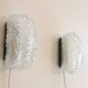 Pair of vintage Scandinavian wall lamps in bubbled glass 1960