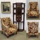 Fauteuil anglais des années 1930 à tissu fleurs