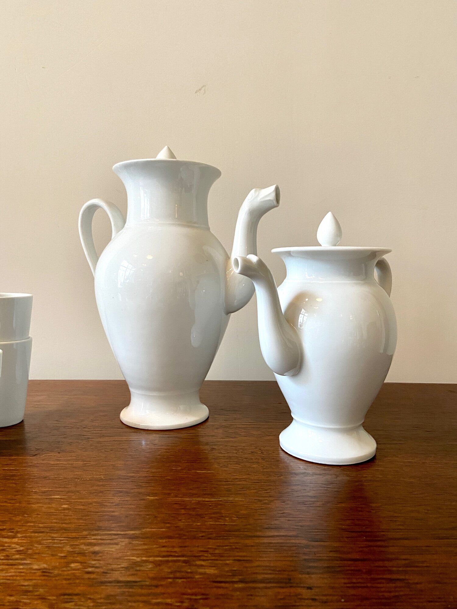 White porcelain coffee and tea set