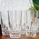 Set of 6 high crystal glasses with diamond tips