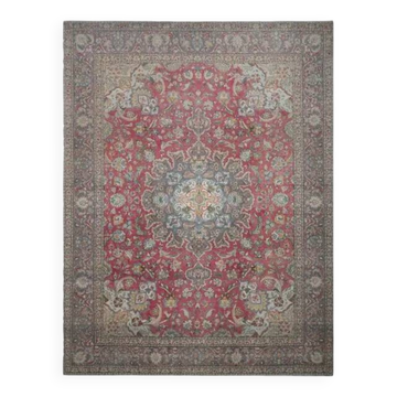 1970s Vintage Persian Handmade Wool Red Area Rug 296x391