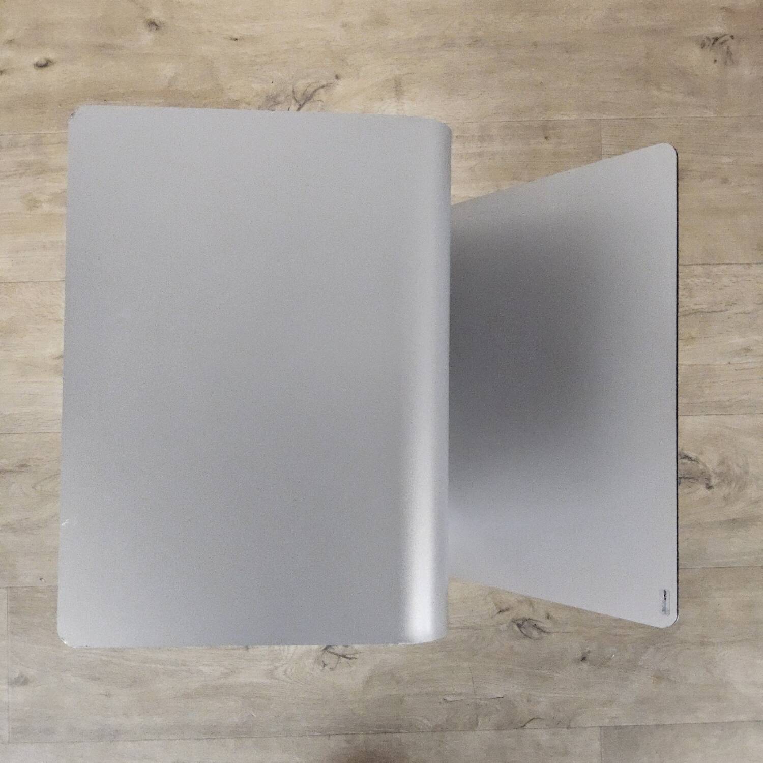 Modern metal minimalist side table with magazine rack / Dutch design