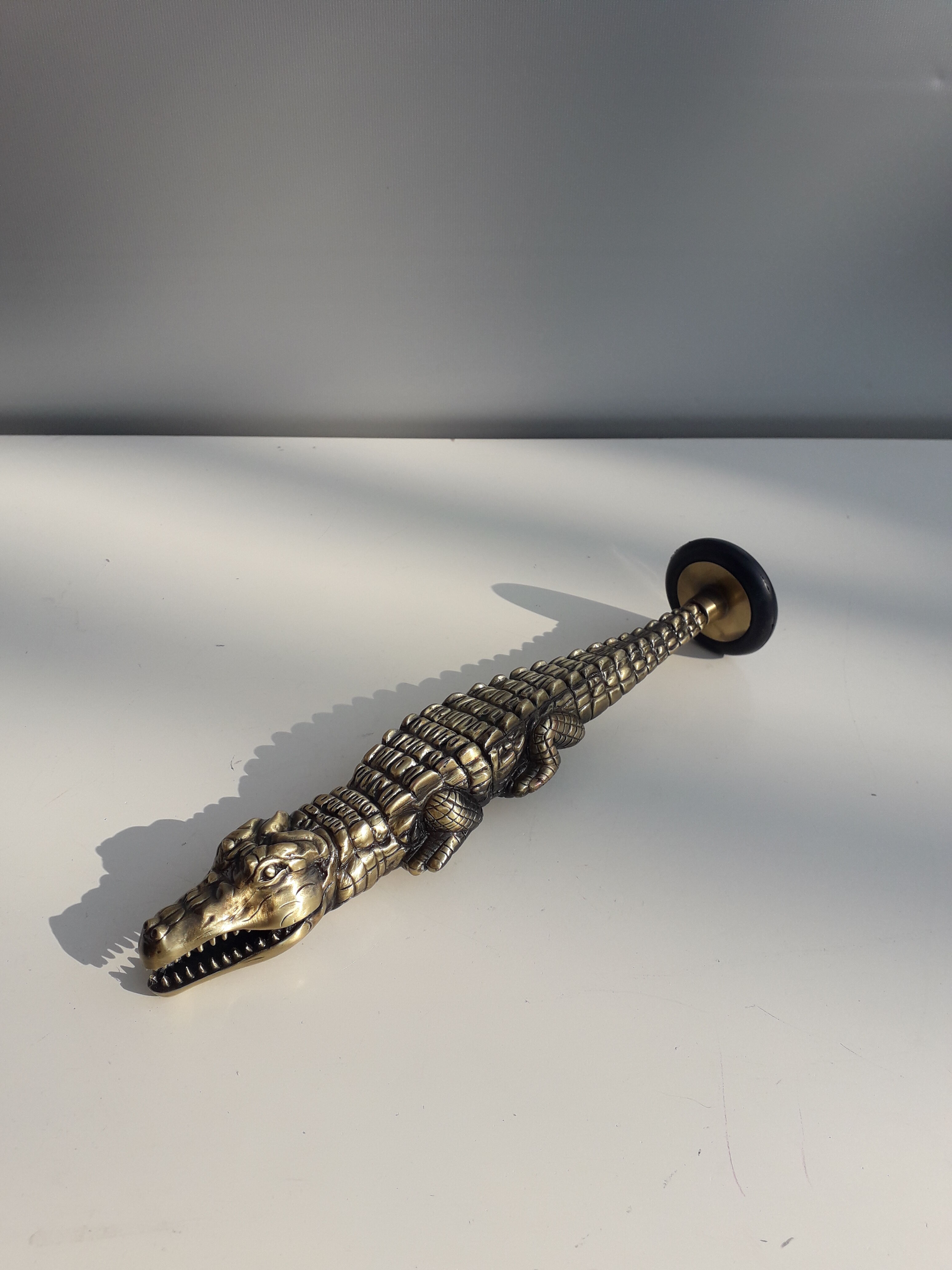 Doctor's reflex hammer Bayer brass crocodile 1960