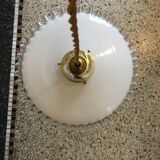 Pair of white opaline suspensions and toothed edges