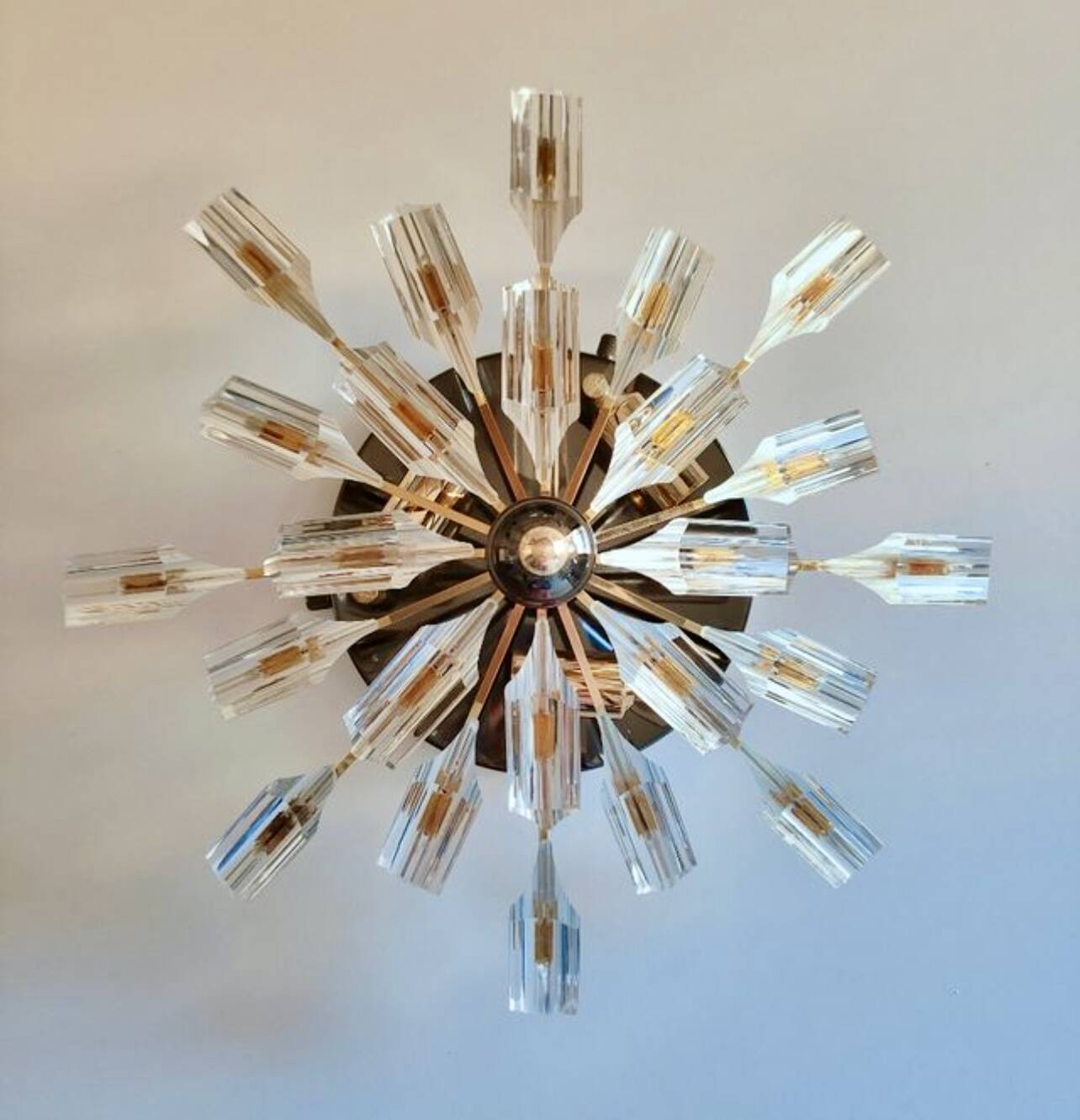 Oscar Torlasco verre et structure solieil , Italie 1970