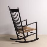 Hans J. Wegner J16 Black Rocking Chair, 1969 FDB